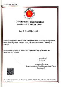 Certificate of Incorporation